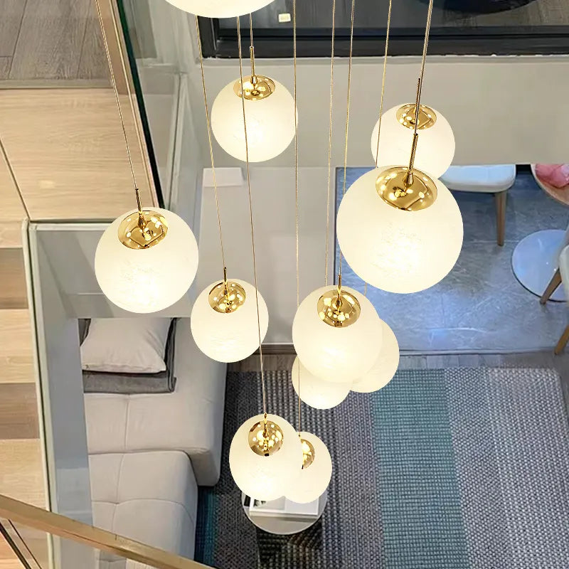 Aahil Gold Staircase Chandelier