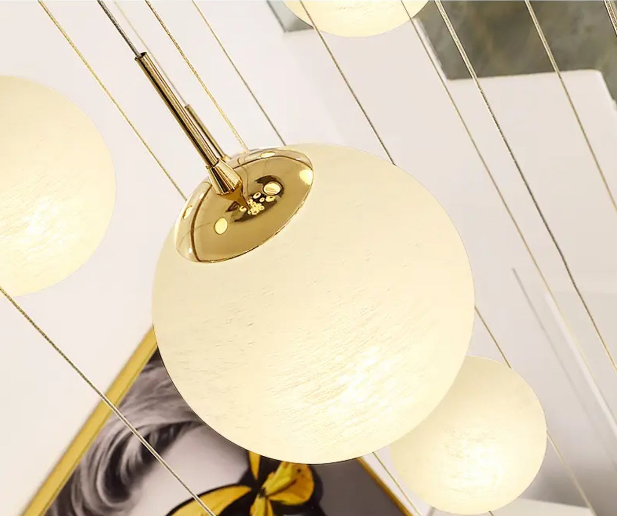 Aahil Gold Staircase Chandelier