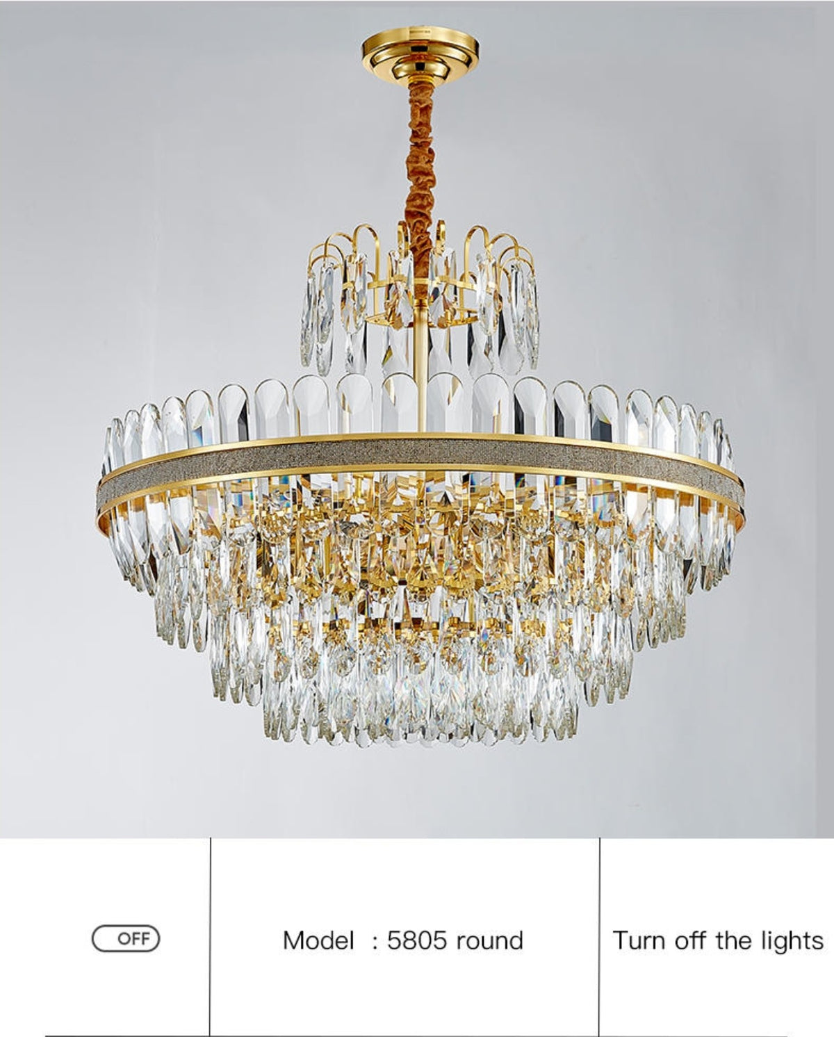 Clemence Silver Gems Chandelier- Round/Rectangle - Reflect Lighting