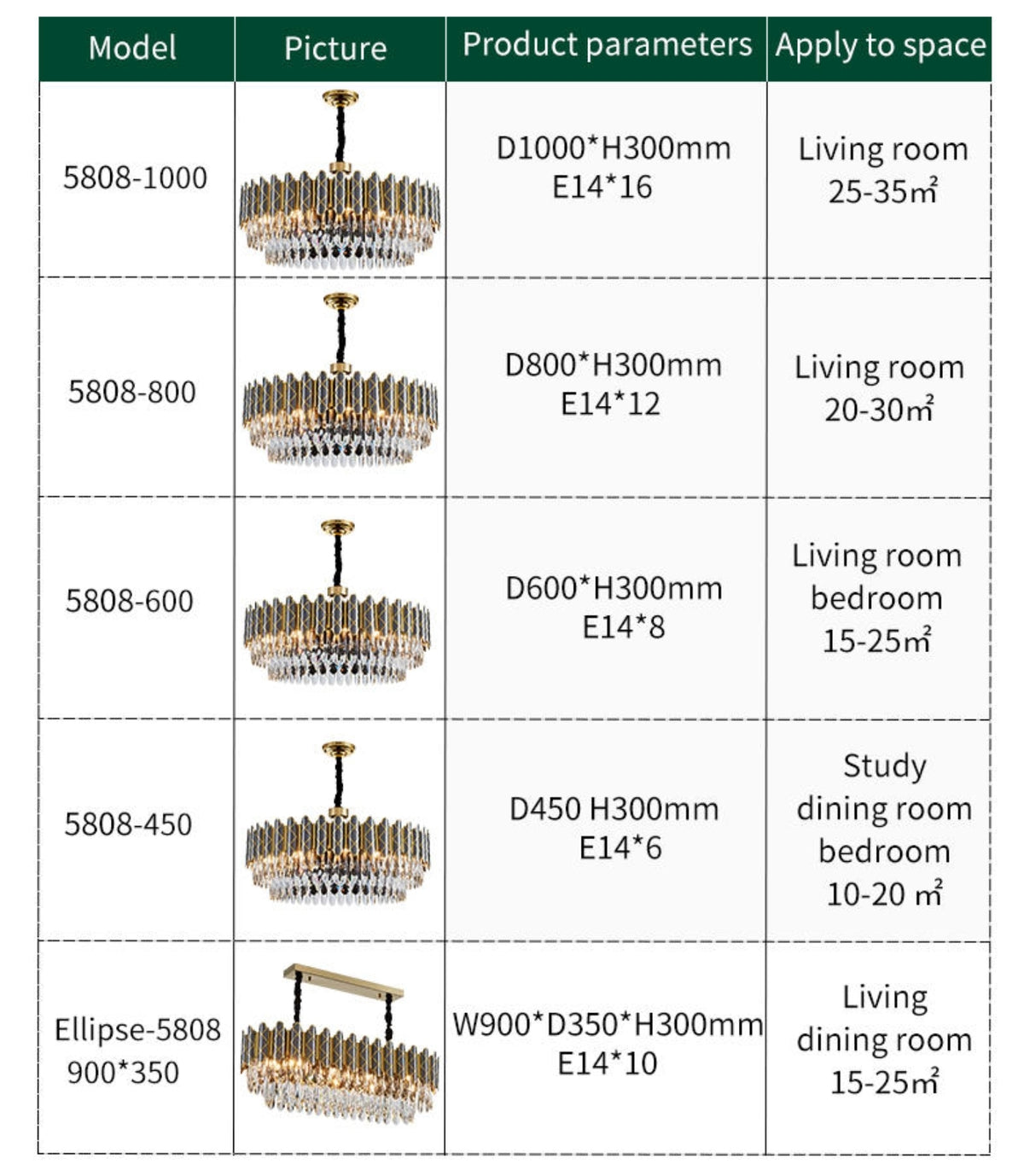 Demi Gold Crystal Chandelier-Round/Rectangle - Reflect Lighting