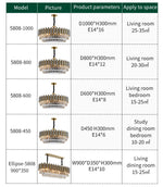 Demi Gold Crystal Chandelier-Round/Rectangle - Reflect Lighting