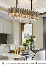 Demi Gold Crystal Chandelier-Round/Rectangle - Reflect Lighting