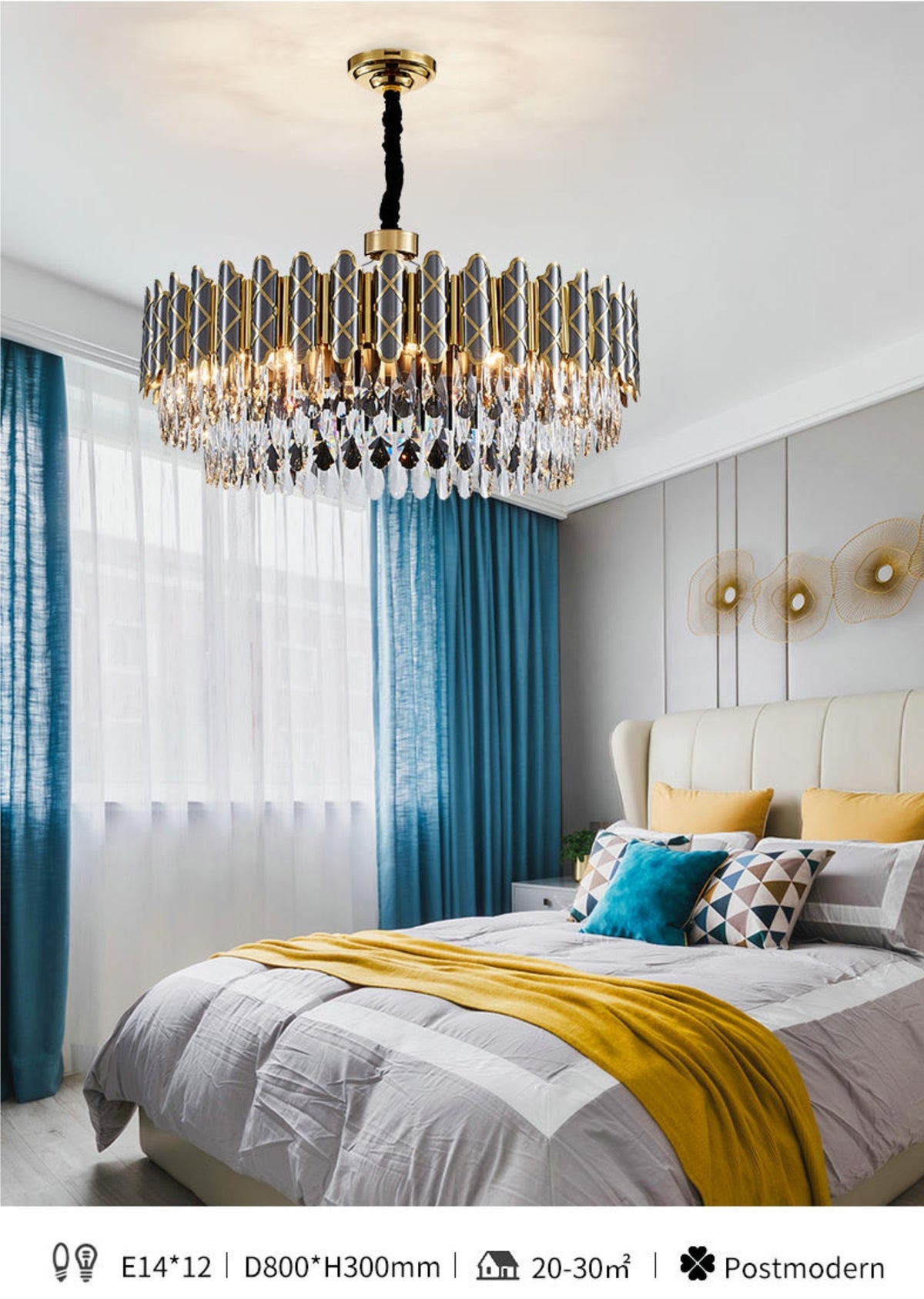 Demi Gold Crystal Chandelier-Round/Rectangle - Reflect Lighting