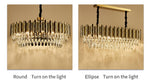 Demi Gold Crystal Chandelier-Round/Rectangle - Reflect Lighting