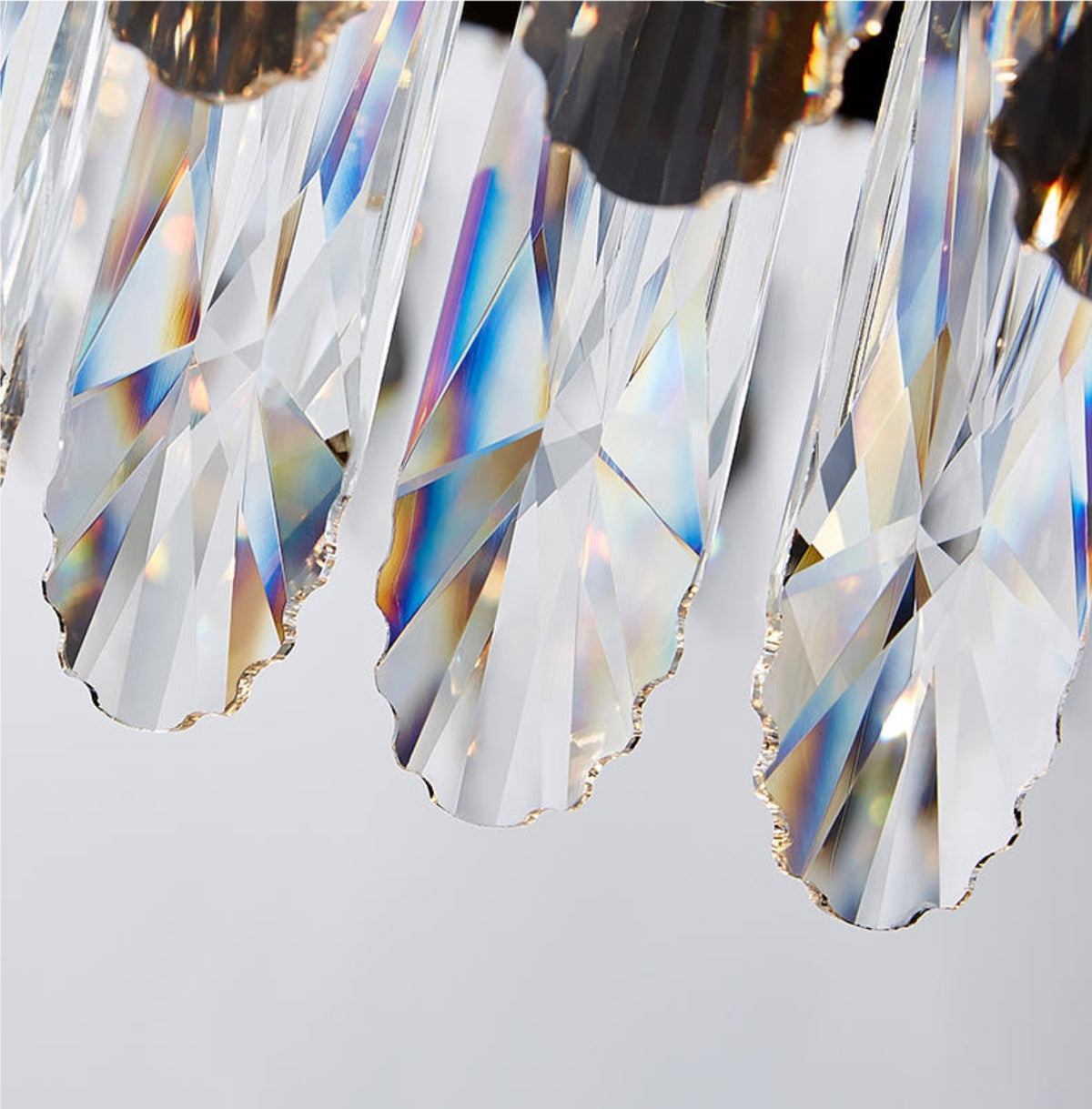 Demi Gold Crystal Chandelier-Round/Rectangle - Reflect Lighting