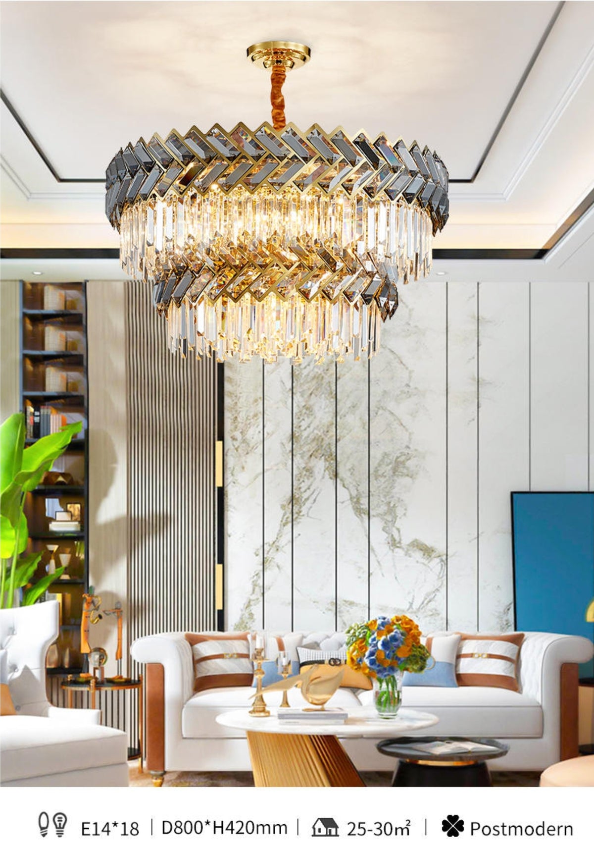 Maribel Crystal Chandelier Light- Round/Rectangle - Reflect Lighting