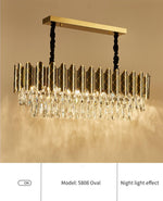 Demi Gold Crystal Chandelier-Round/Rectangle - Reflect Lighting