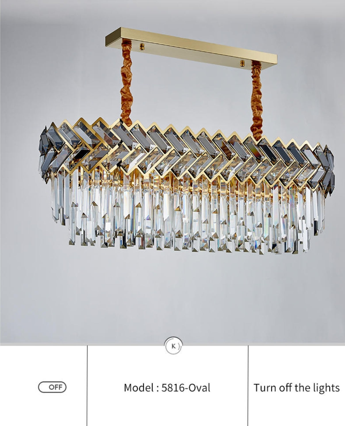 Maribel Crystal Chandelier Light- Round/Rectangle - Reflect Lighting