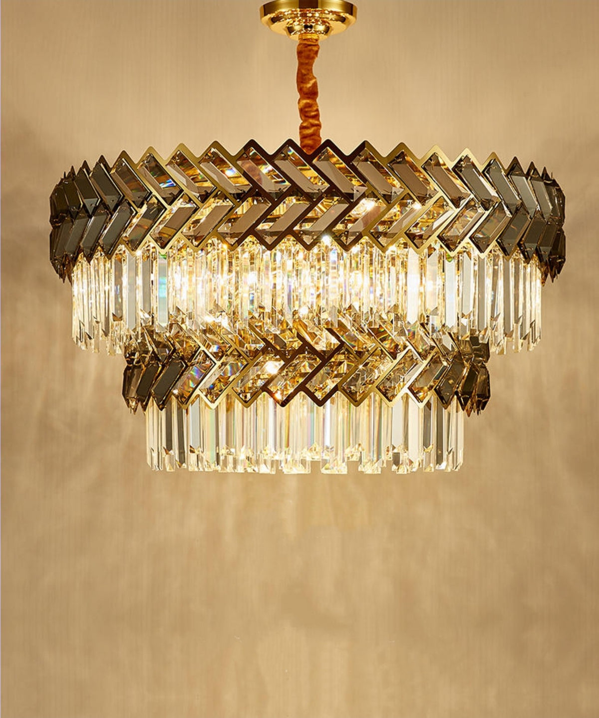 Maribel Crystal Chandelier Light- Round/Rectangle - Reflect Lighting