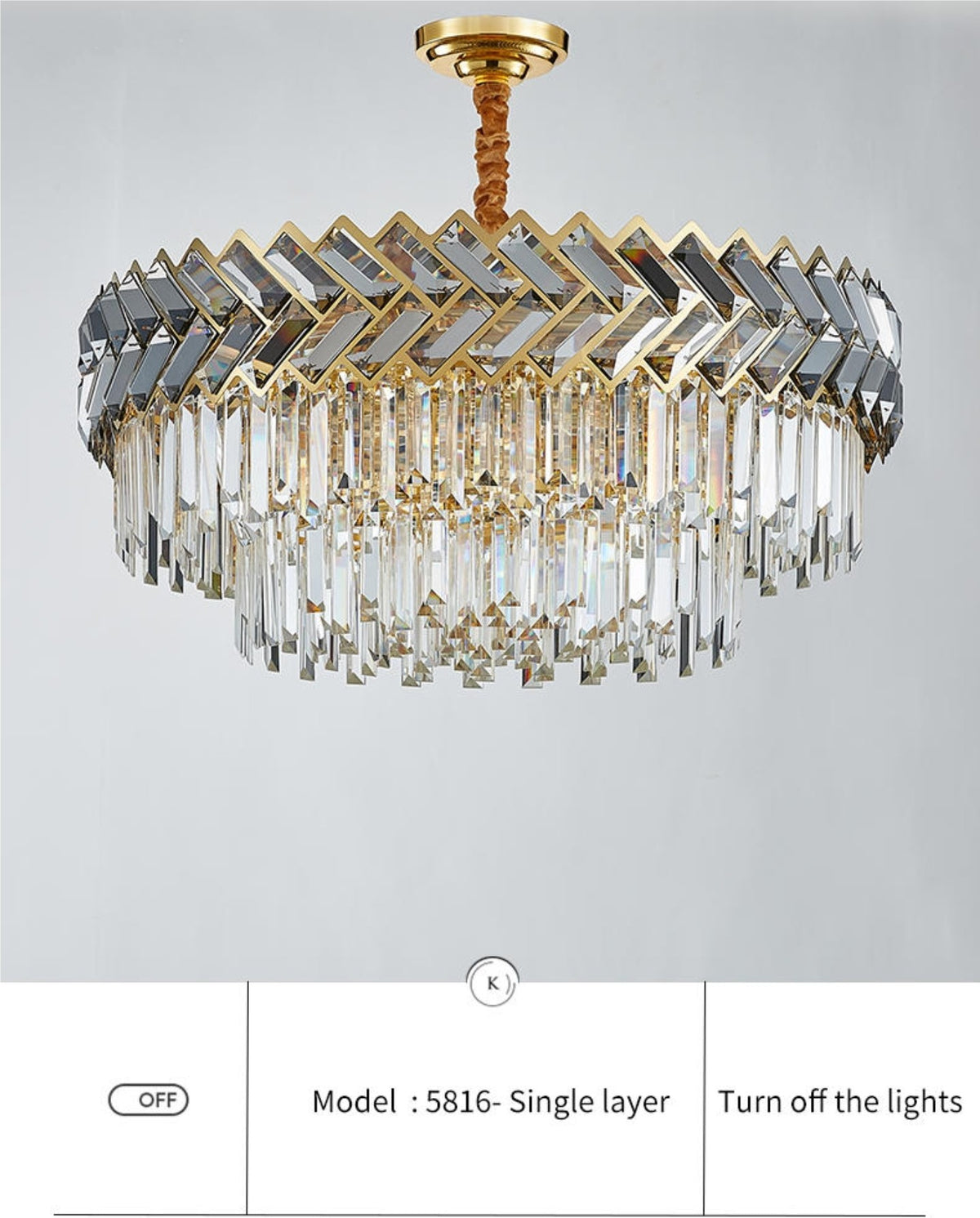 Maribel Crystal Chandelier Light- Round/Rectangle - Reflect Lighting