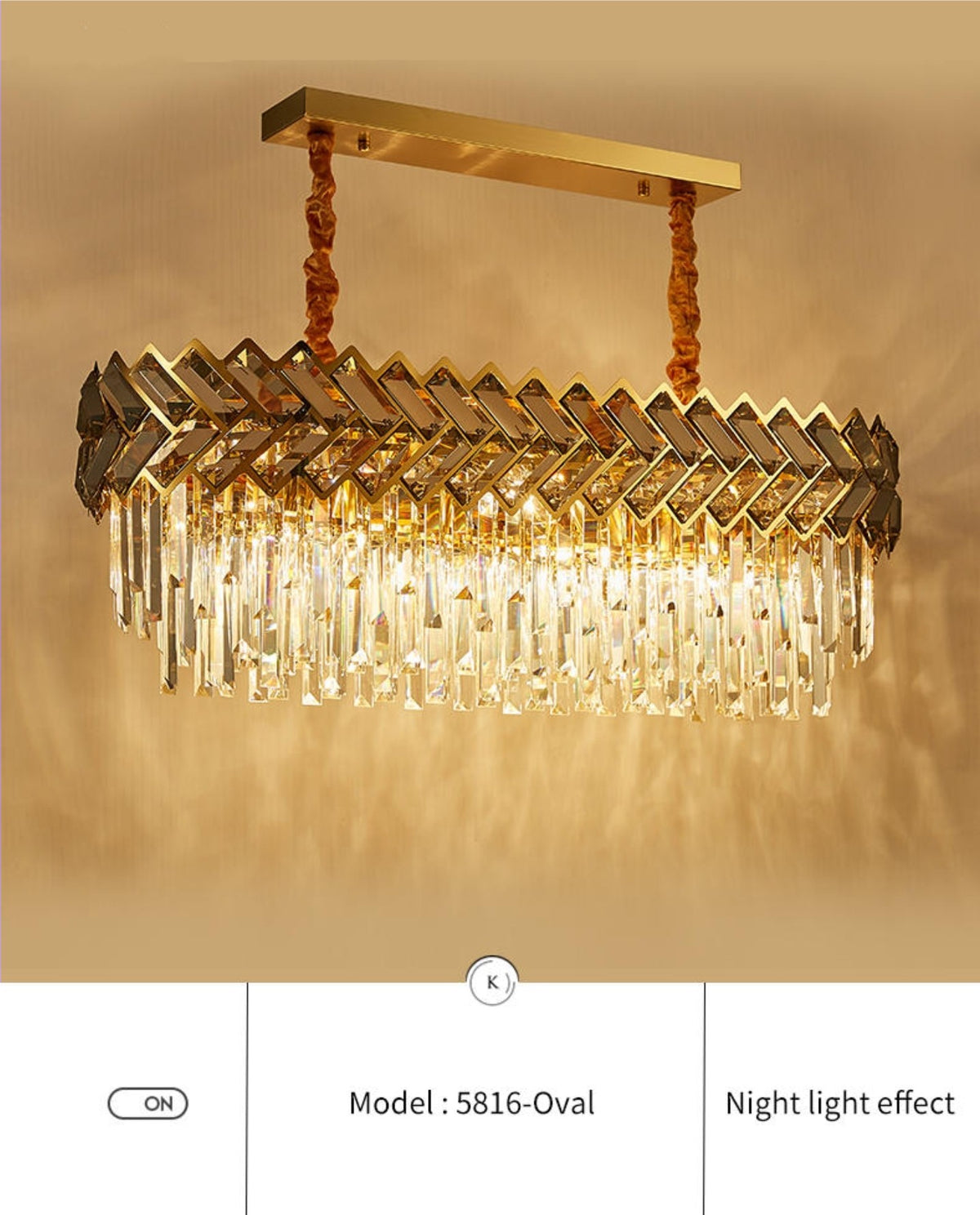 Maribel Crystal Chandelier Light- Round/Rectangle - Reflect Lighting