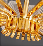 Frozen Leaf Flower Gold Crystal Chandelier - Reflect Lighting