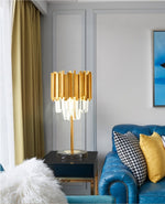 Crystal Steel Gold Table Lamp - Reflect Lighting
