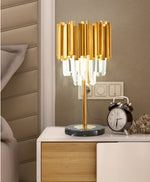Crystal Steel Gold Table Lamp - Reflect Lighting
