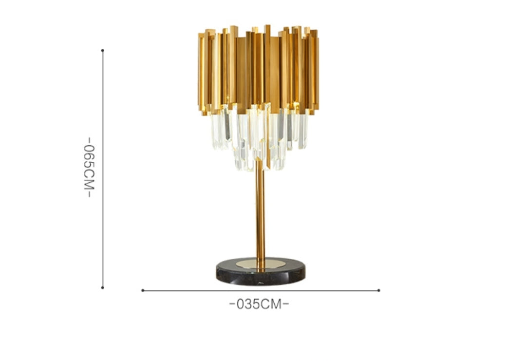 Crystal Steel Gold Table Lamp - Reflect Lighting