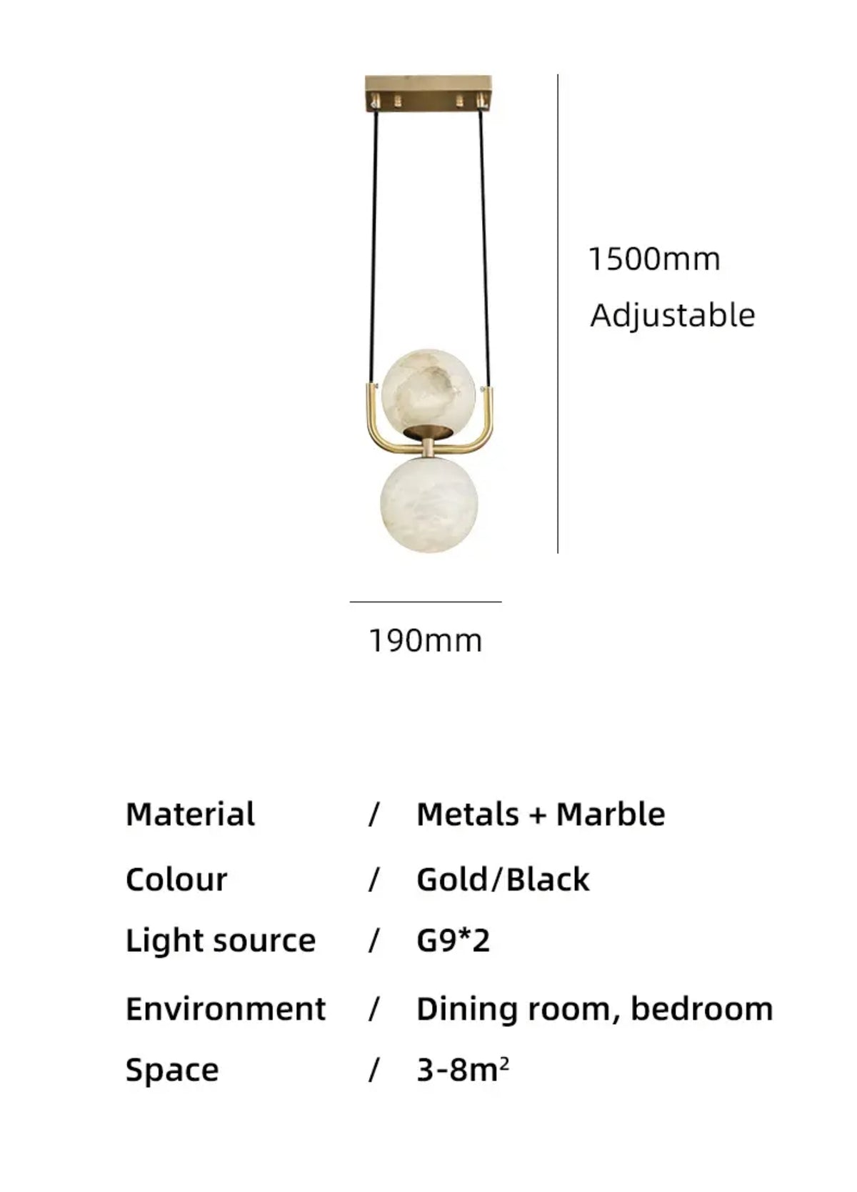 Cauthen Marble Pendant Light - Reflect Lighting