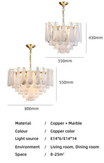 Lalma Copper Marble Chandelier