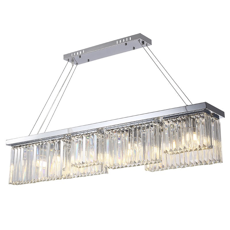 Chrome Rectangle Crystal Chandelier