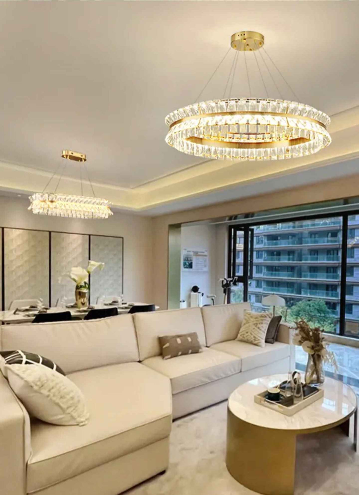 Muscato Antebi Gold/Black Chandelier- Round/Rectangular