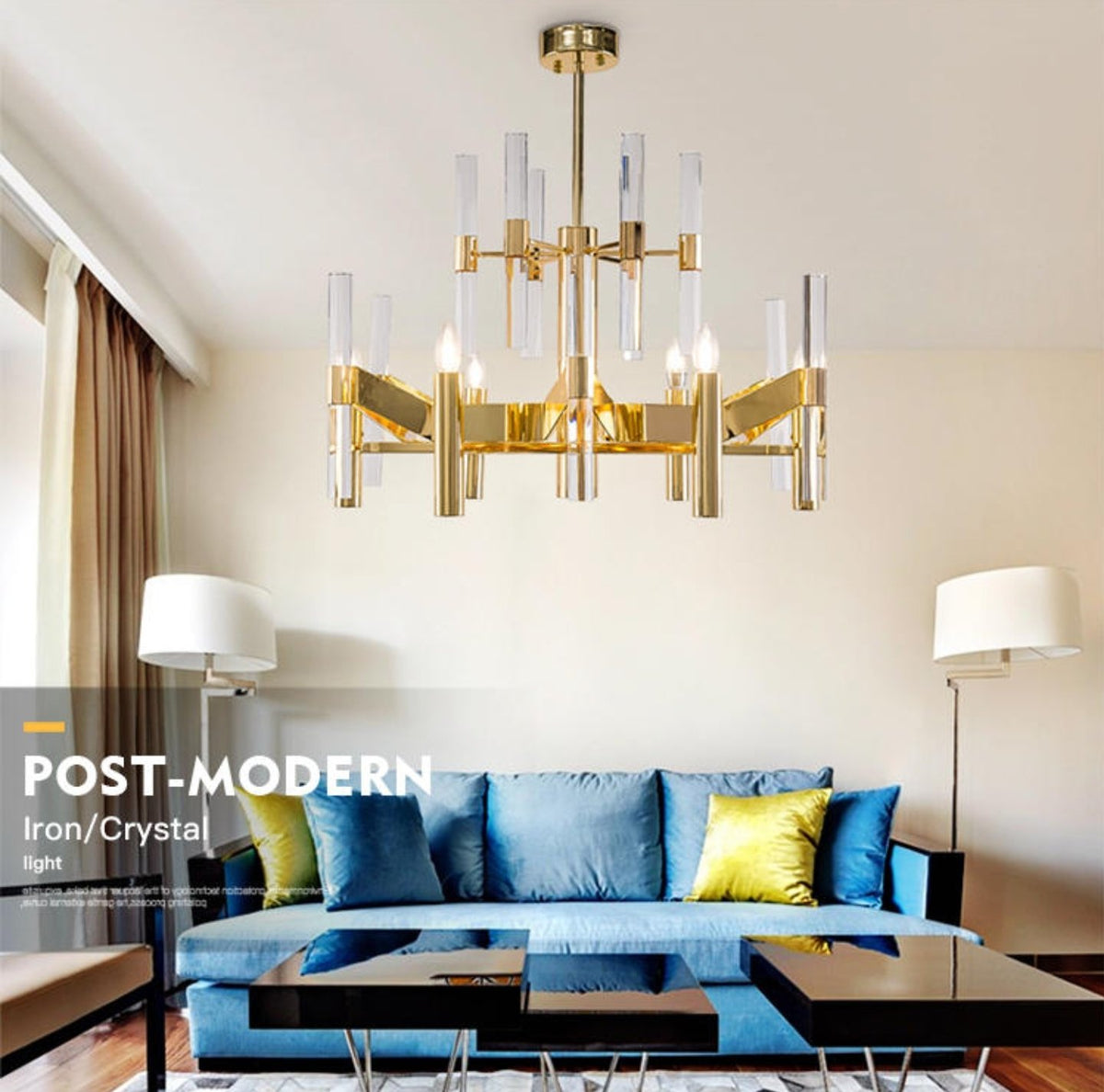 Gold Candlestick Crystal Chandelier - Reflect Lighting