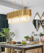 Crystal Steel Gold Chandelier - Reflect Lighting