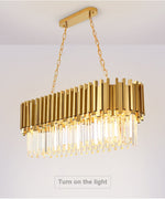 Crystal Steel Gold Chandelier - Reflect Lighting