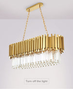 Crystal Steel Gold Chandelier - Reflect Lighting