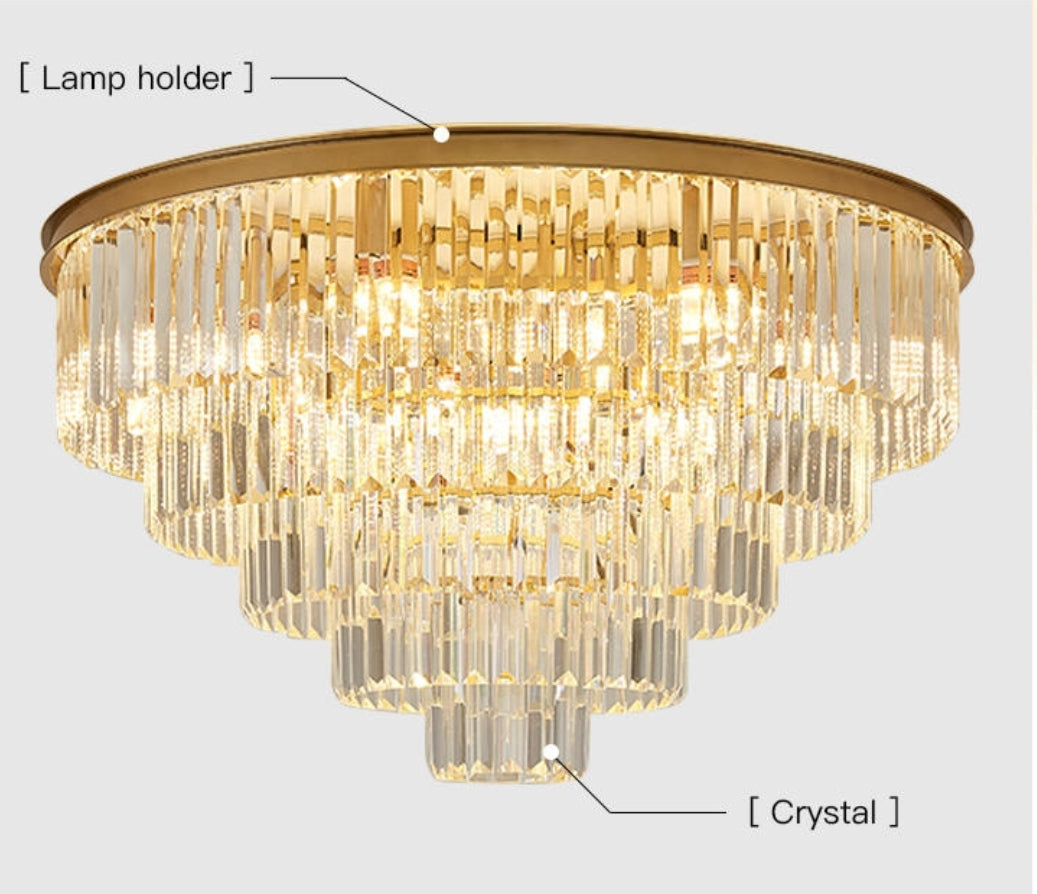 Crystal Rounded Ceiling Chandelier
