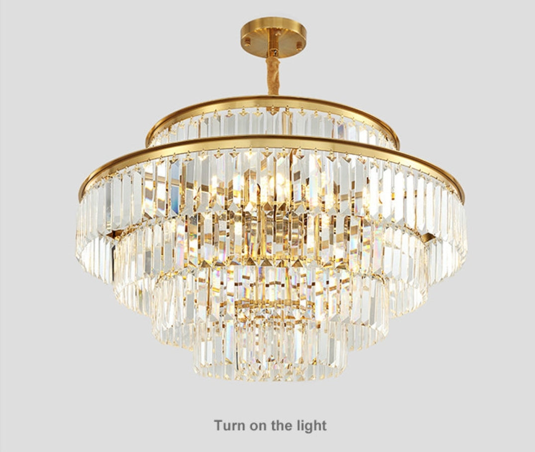 Double Round Crystal Chandelier - Reflect Lighting