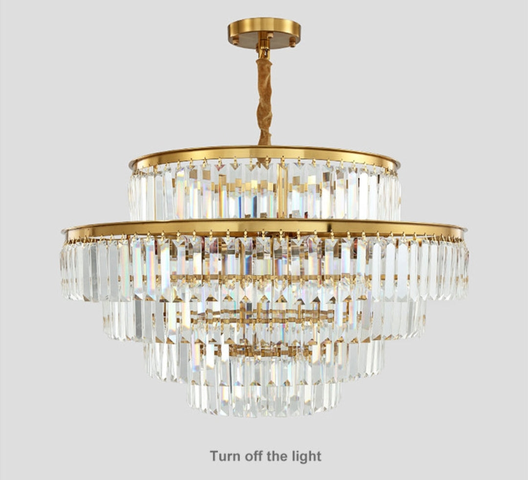 Double Round Crystal Chandelier - Reflect Lighting