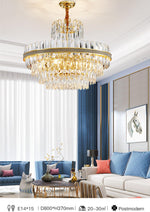 Clemence Silver Gems Chandelier- Round/Rectangle - Reflect Lighting