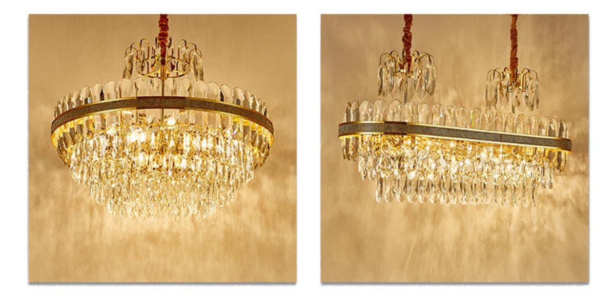 Clemence Silver Gems Chandelier- Round/Rectangle - Reflect Lighting