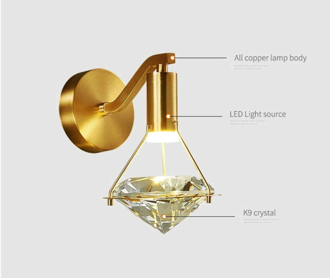 Gold Crystal Diamond Wall lamp - Reflect Lighting