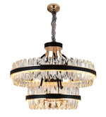 Lladró Black Leather Led Crystal Chandelier- Round/Rectangle - Reflect Lighting