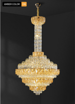 Atticus Xan Crystal Chandelier- Smokey Grey/ Amber/ Colourful Shell - Reflect Lighting