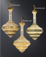 Atticus Xan Crystal Chandelier- Smokey Grey/ Amber/ Colourful Shell - Reflect Lighting
