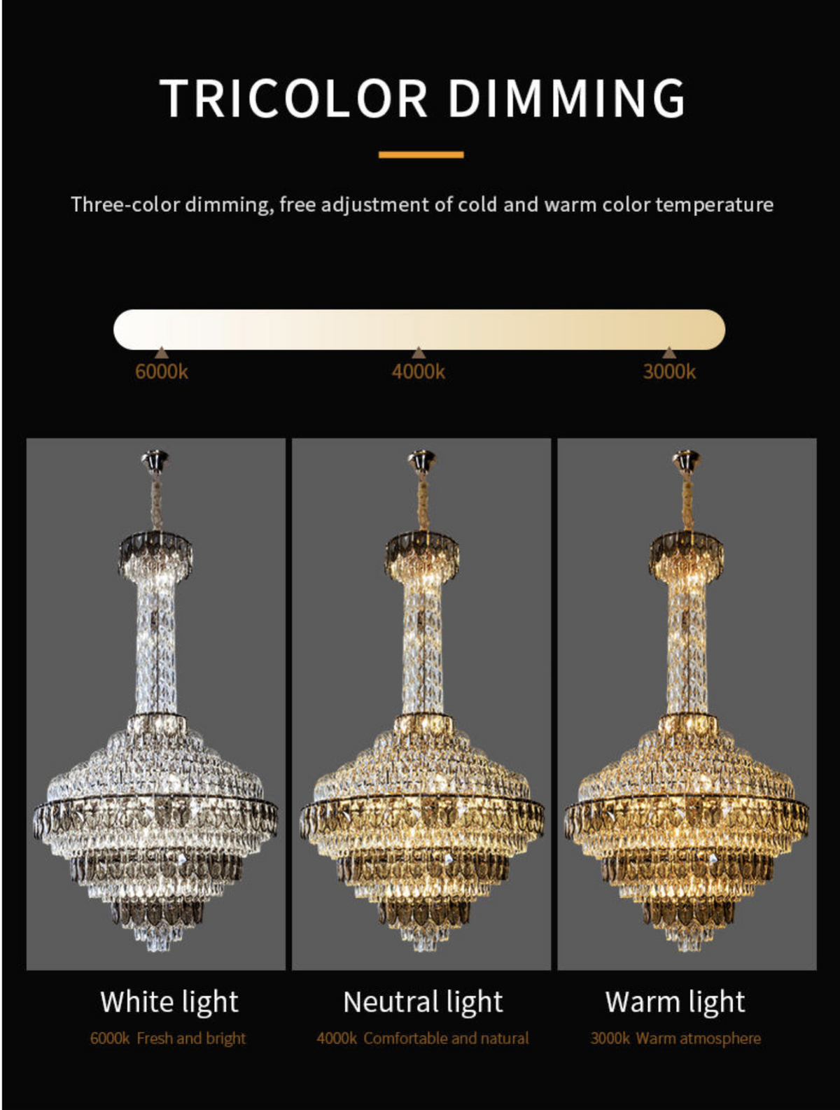 Atticus Xan Crystal Chandelier- Smokey Grey/ Amber/ Colourful Shell - Reflect Lighting