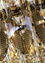 Atticus Xan Crystal Chandelier- Smokey Grey/ Amber/ Colourful Shell - Reflect Lighting