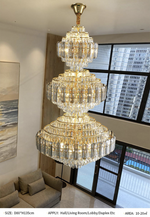 Hammons Gold Crystal Large Chandelier - Reflect Lighting