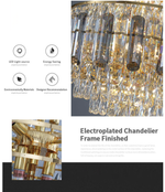 Hammons Gold Crystal Large Chandelier - Reflect Lighting