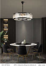 Kaela Bellavia Black Crystal Chandelier- Round/ Rectangular - Reflect Lighting