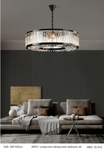 Kaela Bellavia Black Crystal Chandelier- Round/ Rectangular - Reflect Lighting