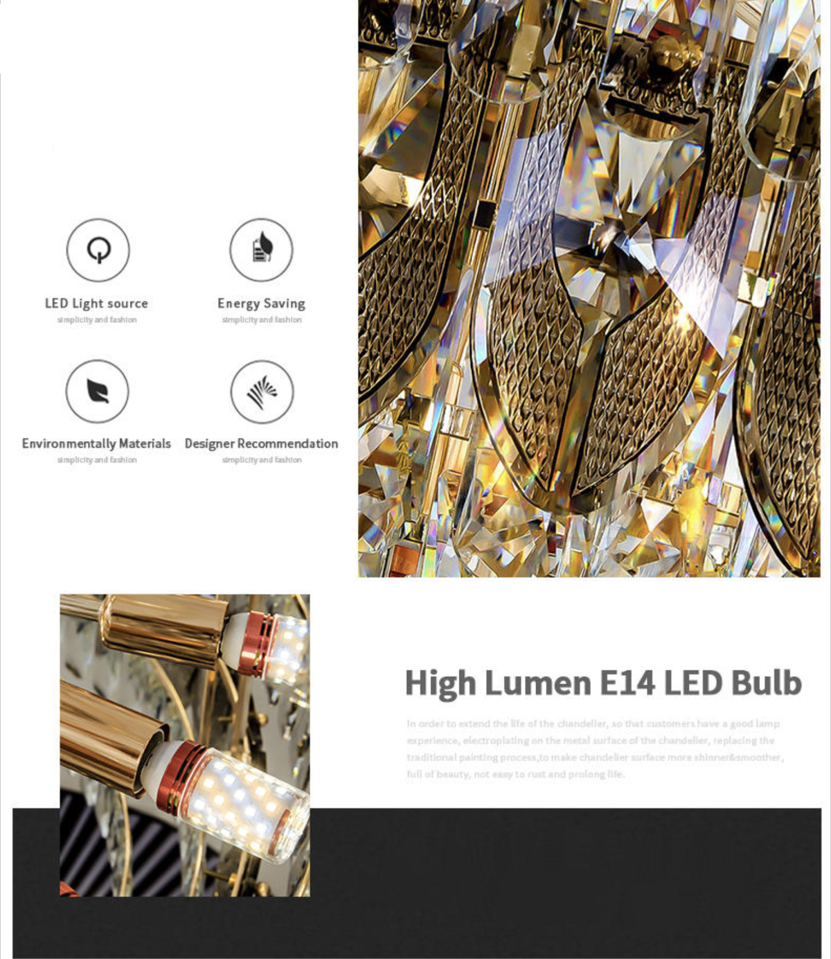 Atticus Xan Crystal Chandelier- Smokey Grey/ Amber/ Colourful Shell - Reflect Lighting