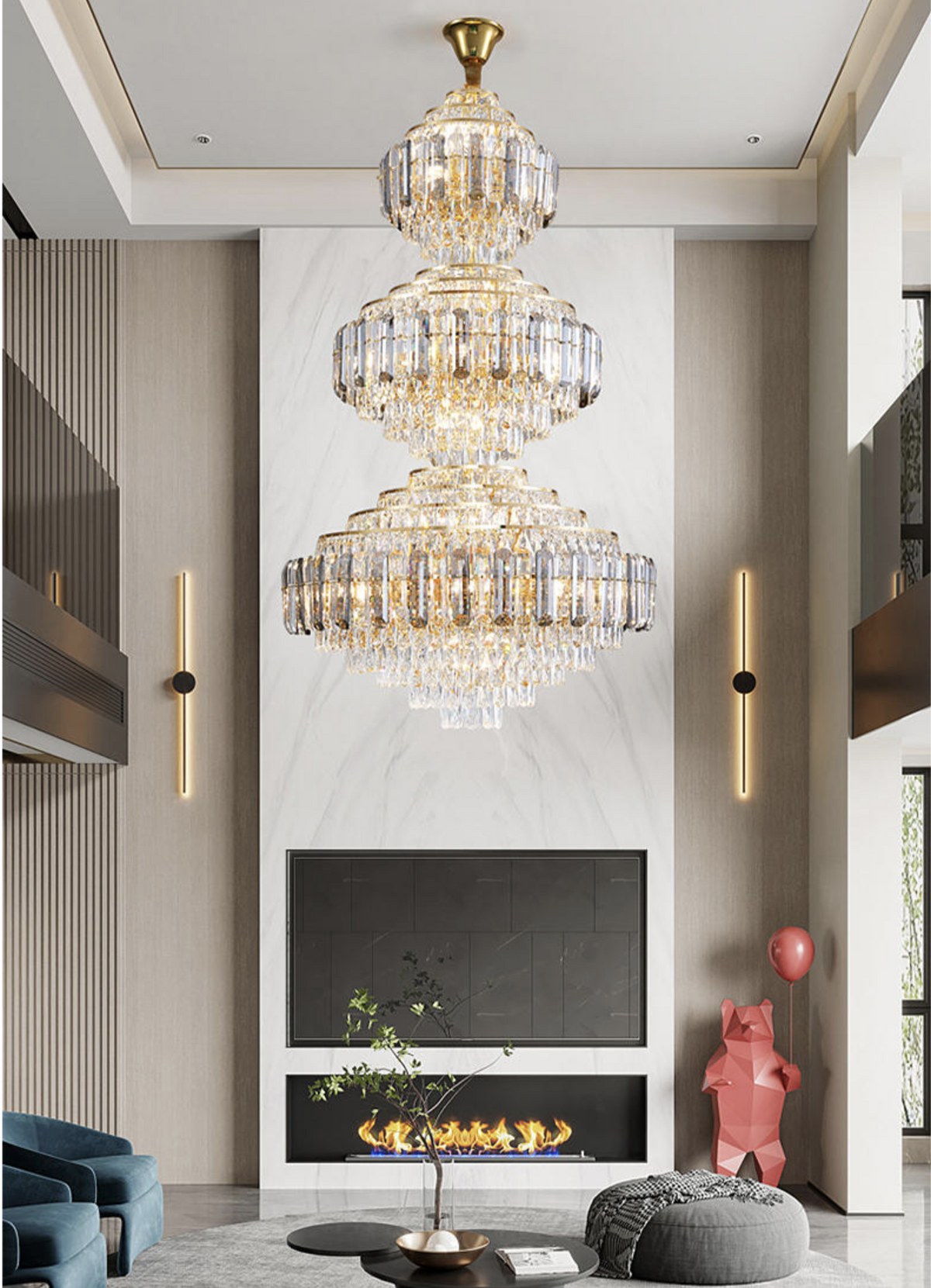 Hammons Gold Crystal Large Chandelier - Reflect Lighting