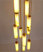 Kiska Marble Copper Staircase Chandelier
