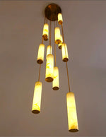 Kiska Marble Copper Staircase Chandelier