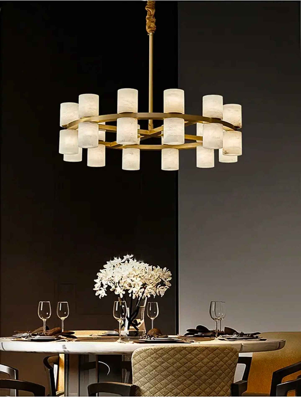 Addae Brass Marble Chandelier