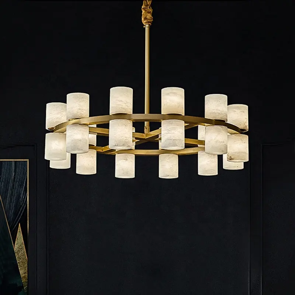 Addae Brass Marble Chandelier