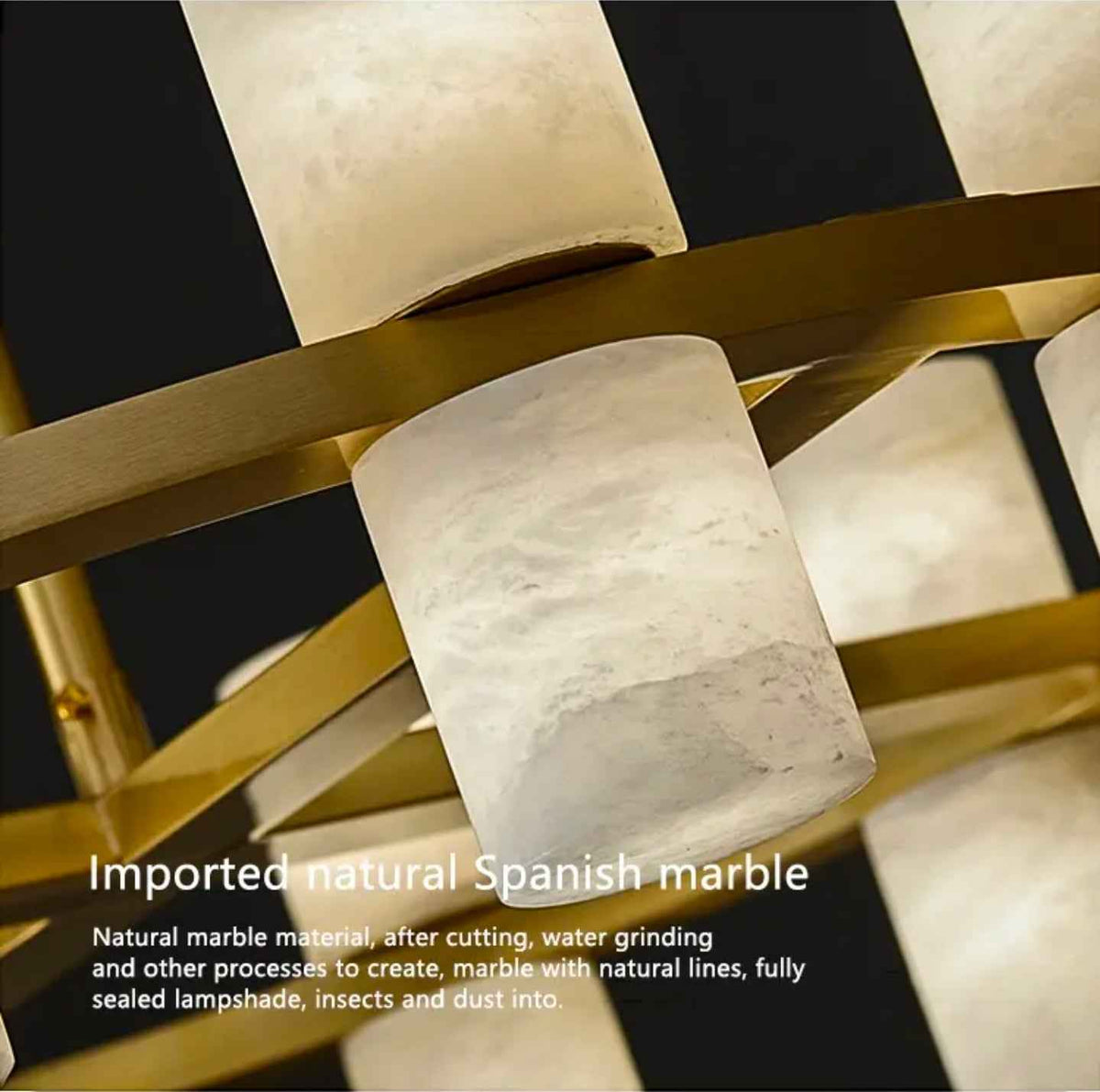 Addae Brass Marble Chandelier