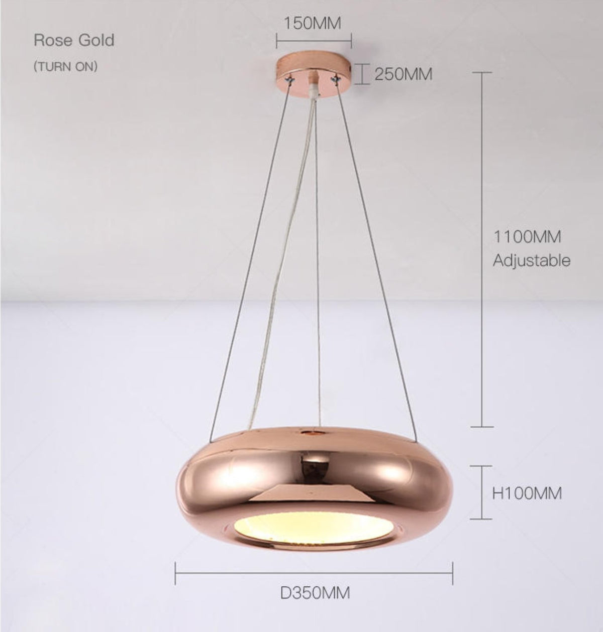 Oval Chandelier-Rose Gold & Black - Reflect Lighting